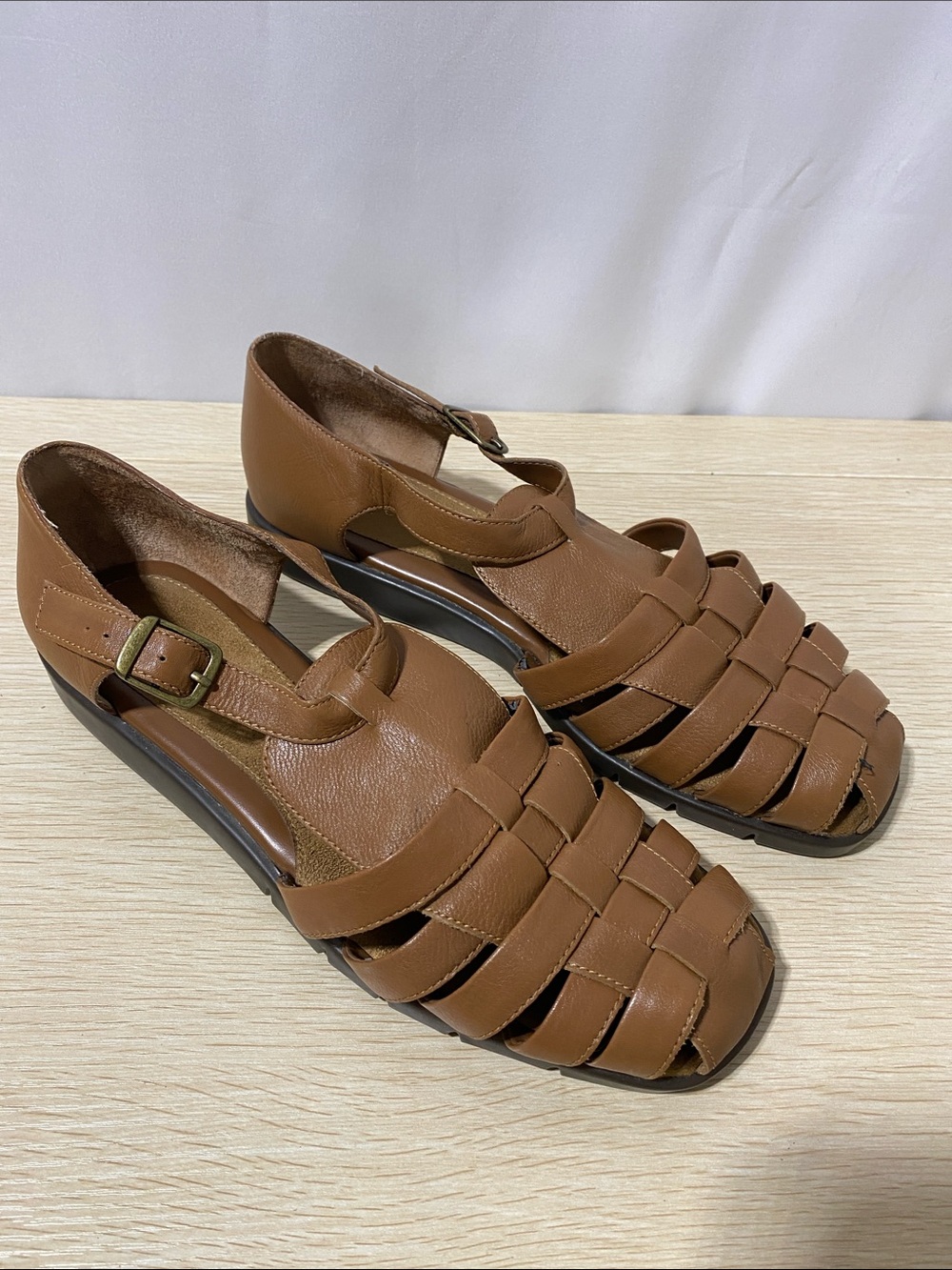 AEROSOLES Brown Woven Leather Sandals